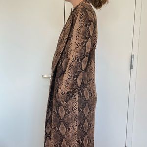 MISSGUIDED Brown Snake Print Trench Jacket